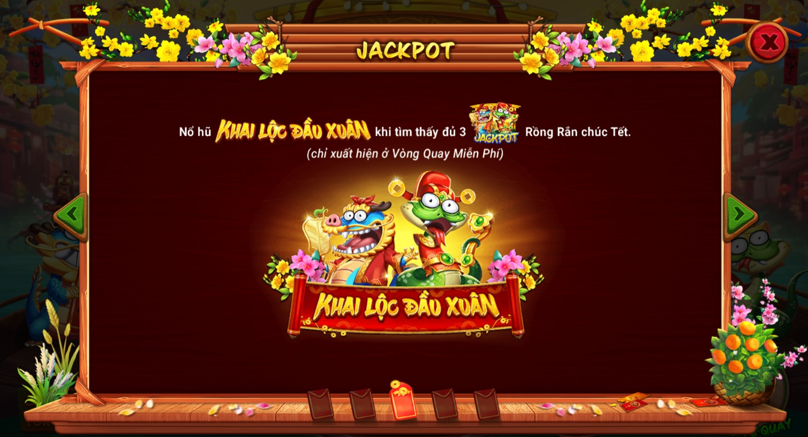 Nổ Hũ Sắc Xuân Chợ Tết King88 - Rinh lộc đầu năm cực đã 5 Đỉnh cao của sự may mắn trong Nổ hũ Sắc Xuân Chợ Tết chính là Jackpot "Khai Lộc Đầu Xuân"